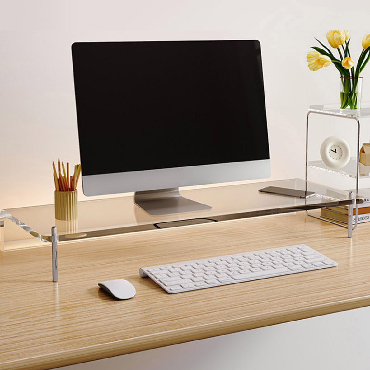 ディスプレイスタンド モニタースタンド モニタースタンド／置き型／4画面（2x2）／最大27インチ／耐荷重